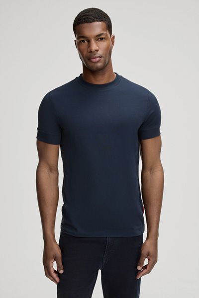 Joop! Jeans Cedric Dunkelblau Rundhals Baumwoll T-Shirt Slim-Fit