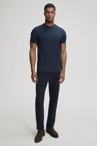 Joop! Jeans Cedric Dunkelblau Rundhals Baumwoll T-Shirt Slim-Fit