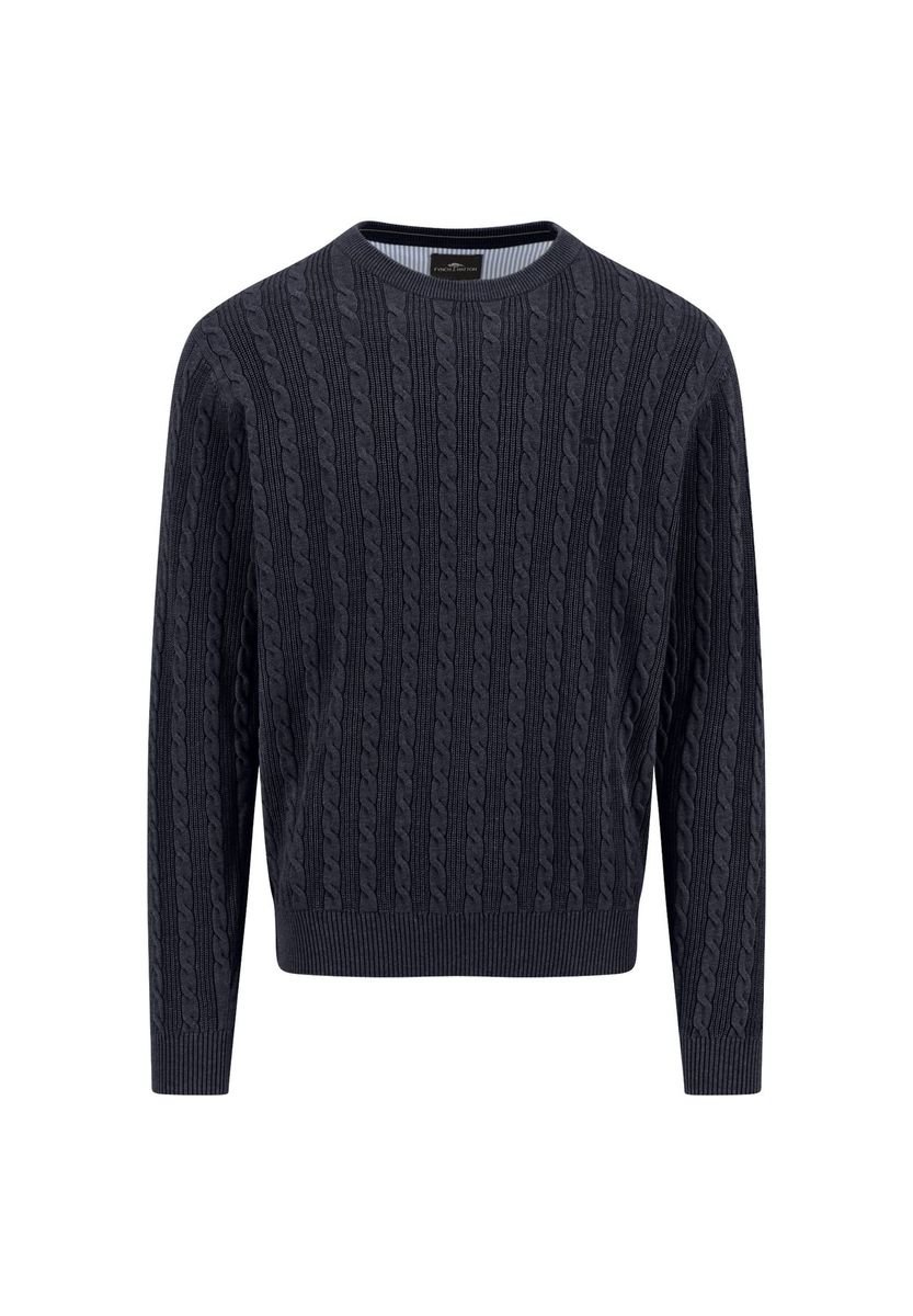 Klassischer Zopfmuster-Pullover aus Baumwolle