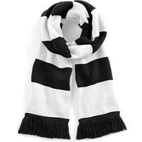 Klassischer gestreifter Strickschal mit Quasten