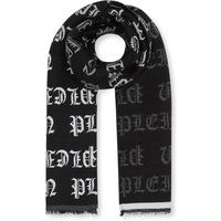 Fransen-Wickelschal mit Gothic-Schriftzug