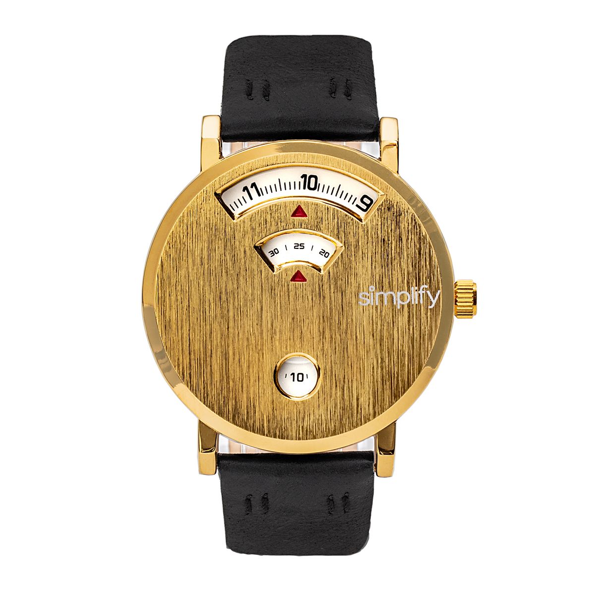 Moderne minimalistische Uhr in Gold