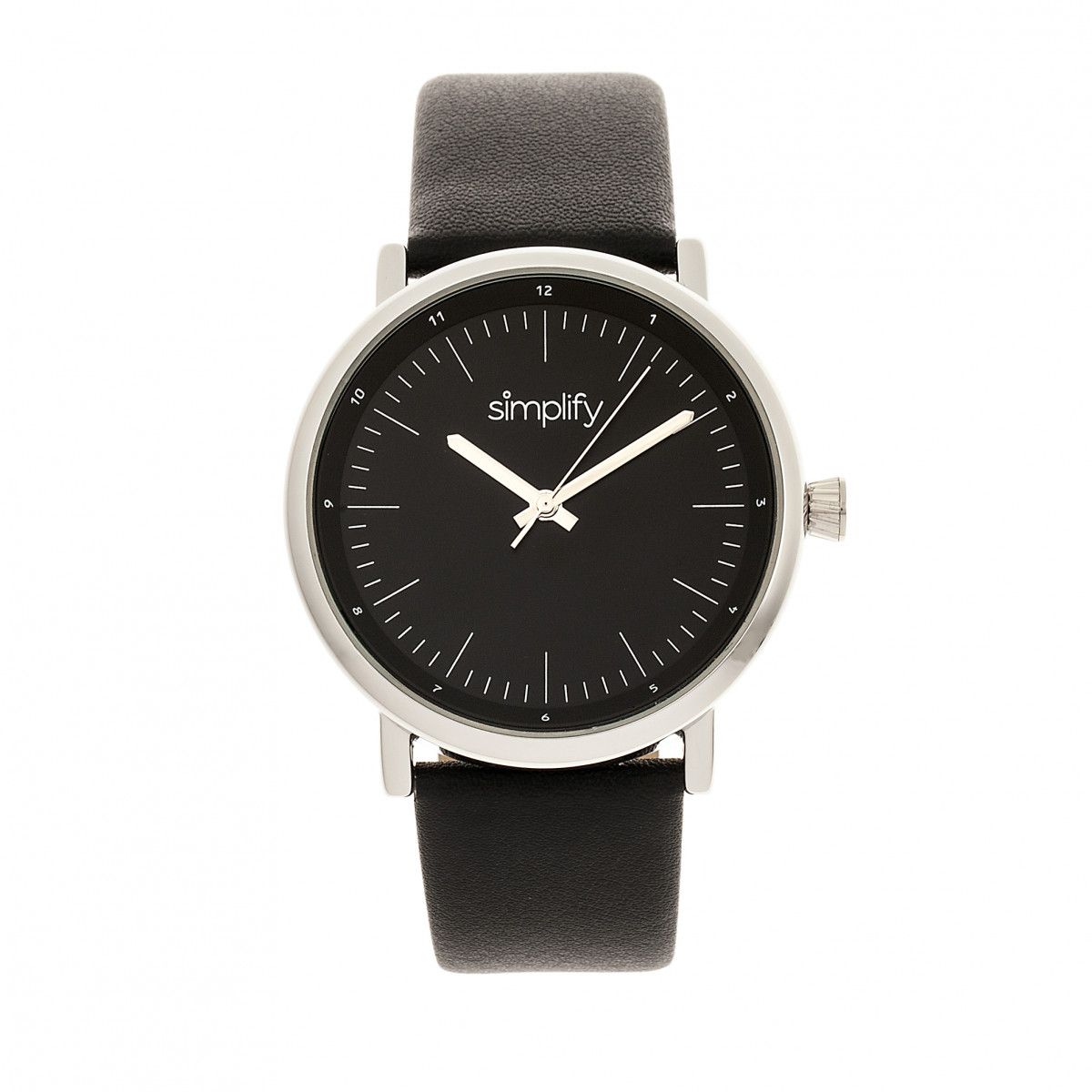 Minimalistische Analog-Armbanduhr mit Lederband