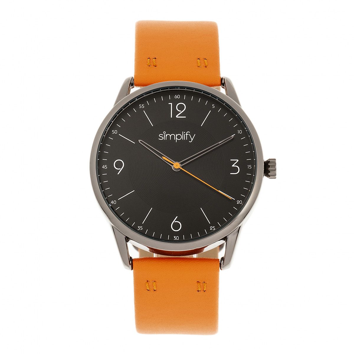 Minimalistische Quarzuhr mit Lederarmband