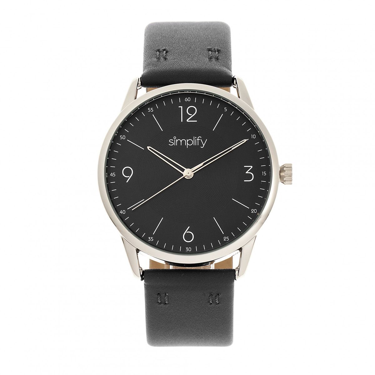 Minimalistische Analoguhr mit Lederarmband