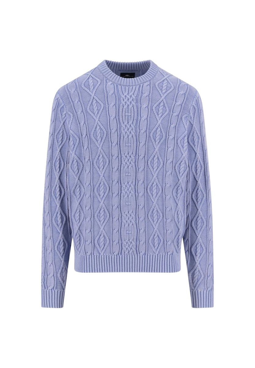 Klassischer Baumwoll-Zopfstrickpullover