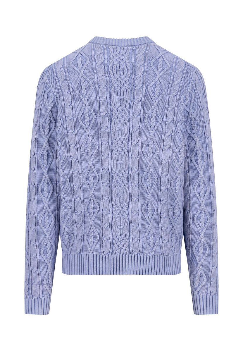 Klassischer Baumwoll-Zopfstrickpullover