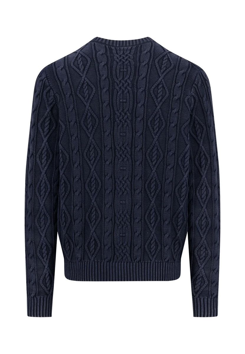 Klassischer Zopfstrick Baumwollpullover