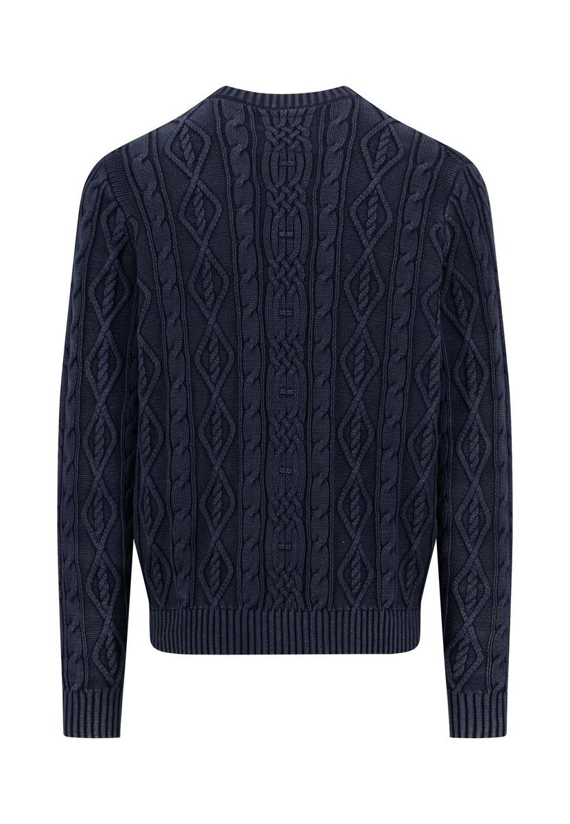 FYNCH-HATTON® Pullover Coastal Cable, Rippbündchen, für Herren, schwarz, M