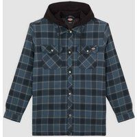 Karierte Flanell-Hemdjacke mit Kapuze