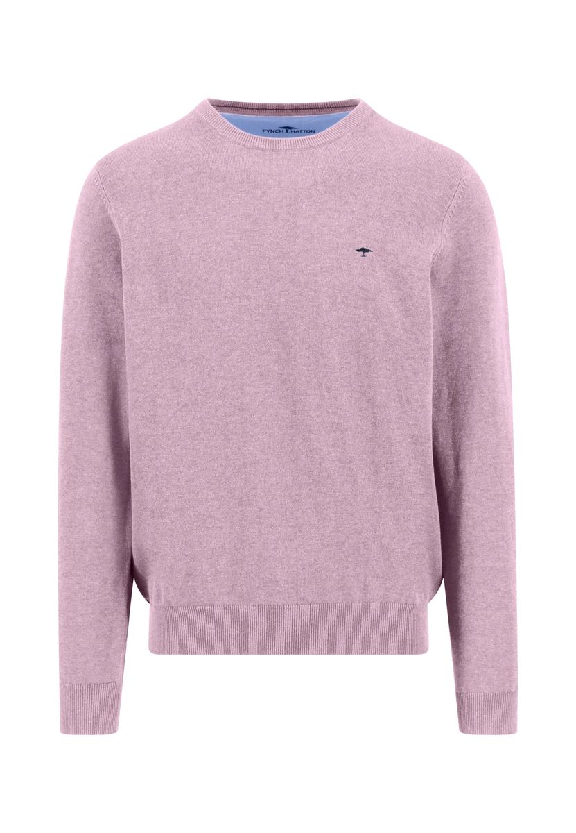 Klassischer Baumwollpullover mit Rundhalsausschnitt
