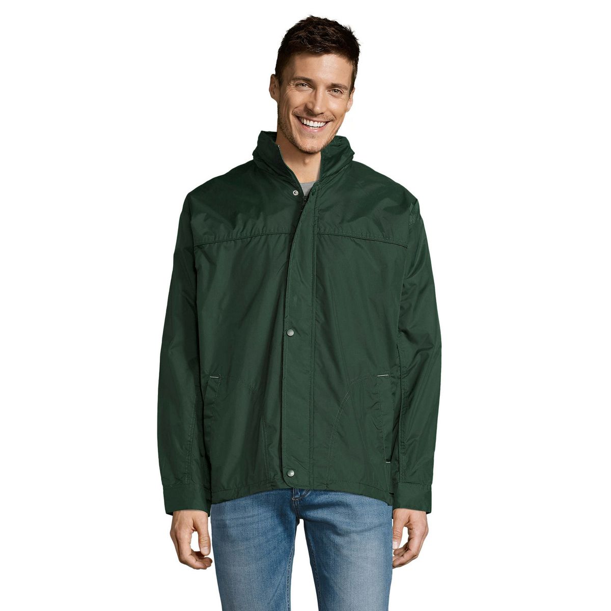 Wasserabweisende Unisex-Windjacke mit Kapuze