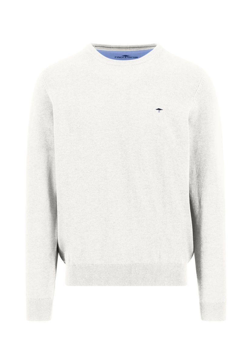 Klassischer Baumwollpullover mit Rundhalsausschnitt