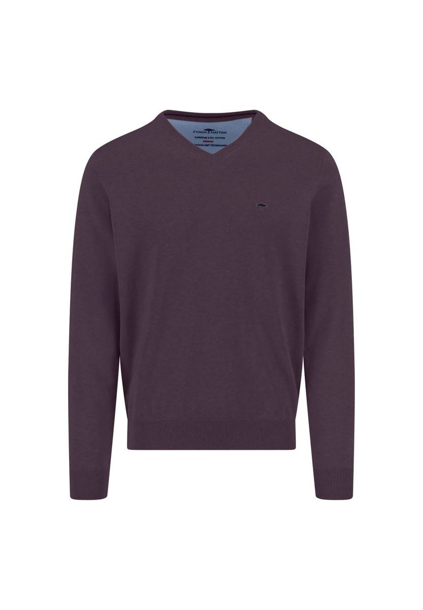 Klassischer V-Ausschnitt Baumwoll-Strickpullover