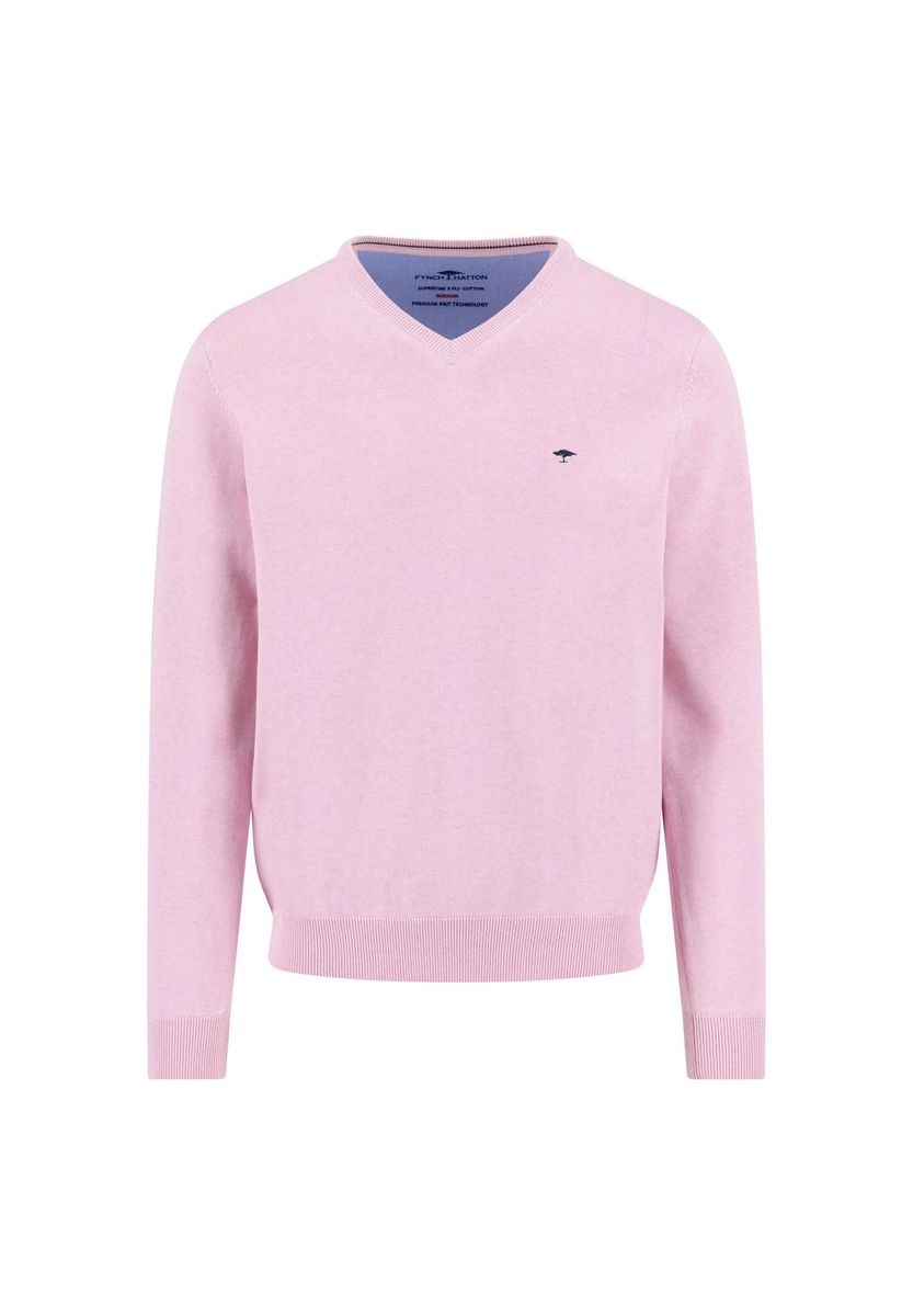 Klassischer V-Ausschnitt Baumwollstrickpullover