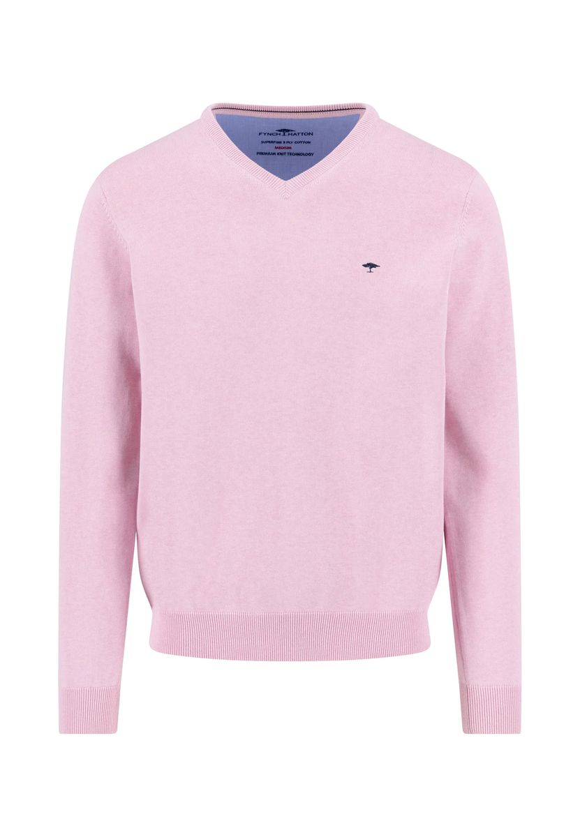 Klassischer V-Ausschnitt Baumwollstrickpullover