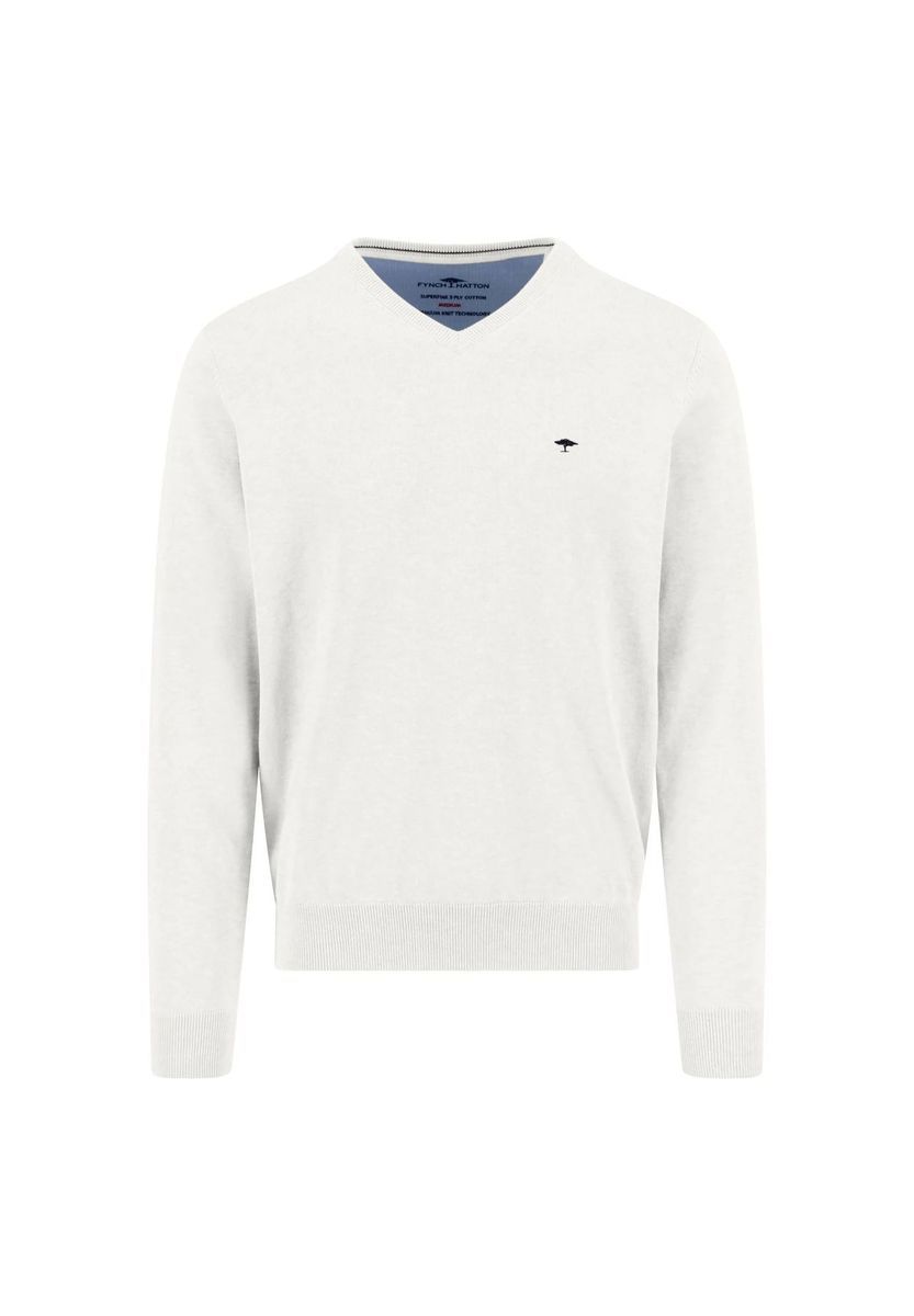 Klassischer Baumwollpullover mit V-Ausschnitt