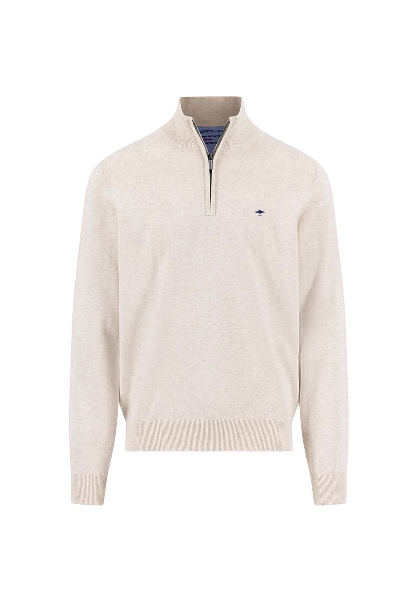 Klassischer Troyer Strickpullover mit Reißverschluss