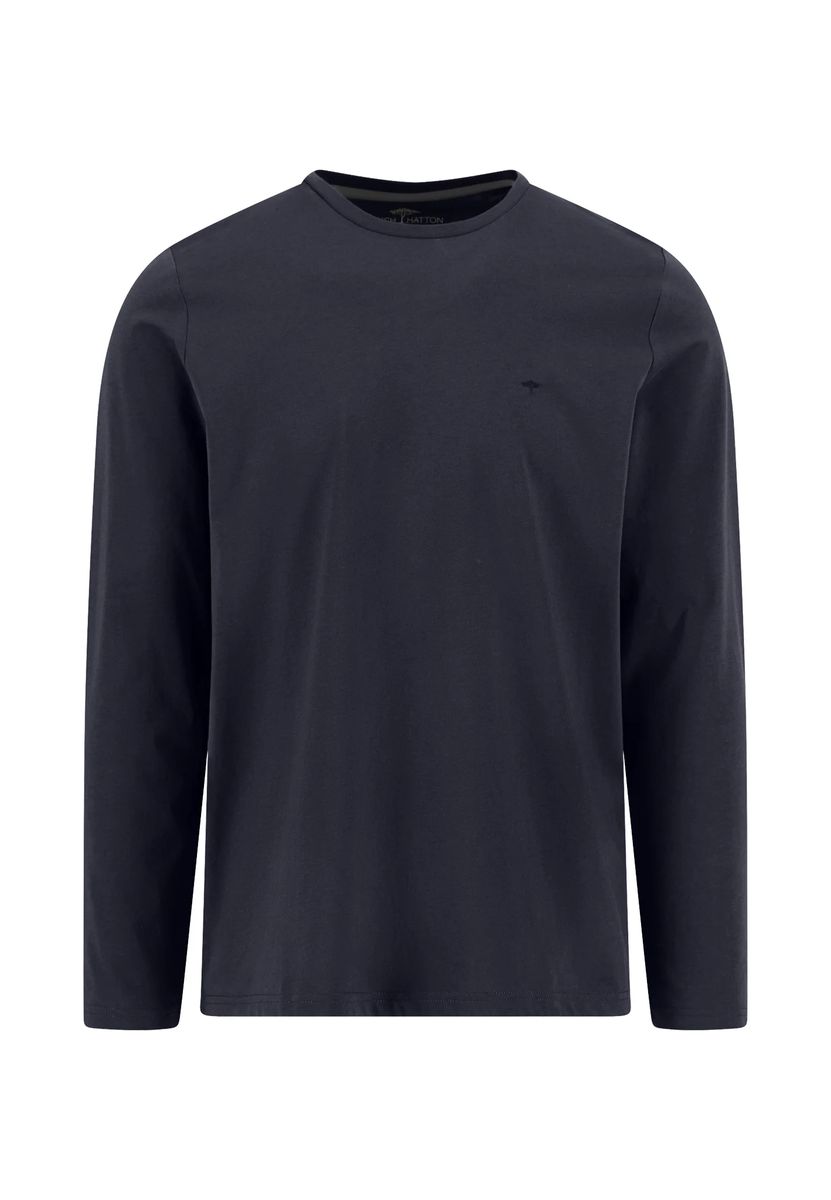 Herren Langarm Baumwoll T-Shirt Rundhalsausschnitt