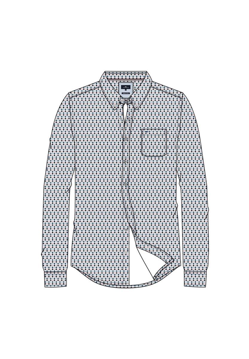 Gemustertes Langarm-Button-Down-Hemd