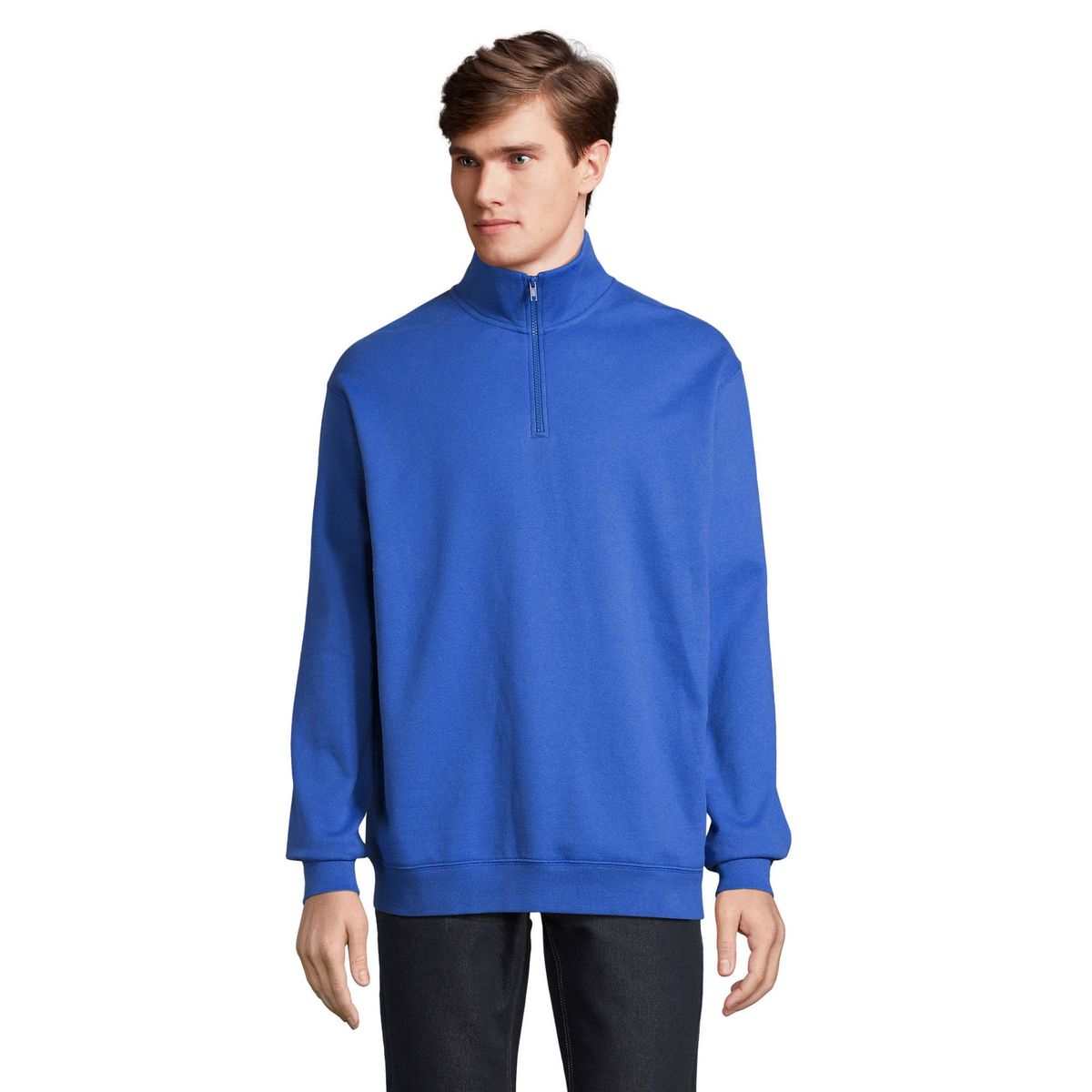 Klassisches Sweatshirt mit Viertel-Reißverschluss