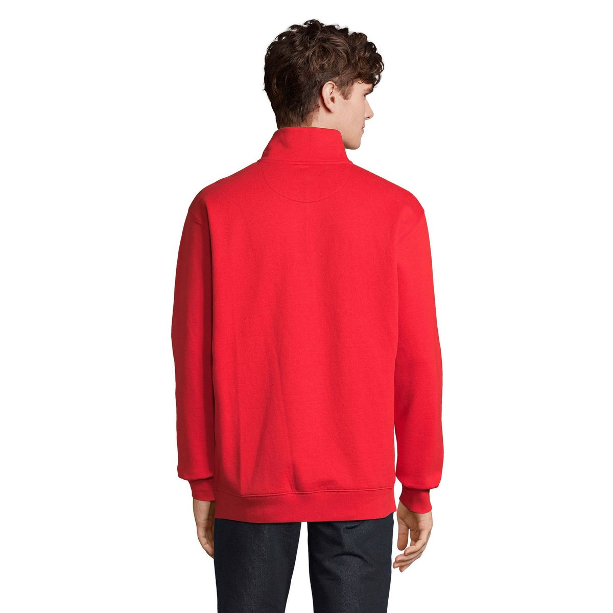 Recyceltes Sweatshirt mit kurzem Reißverschluss