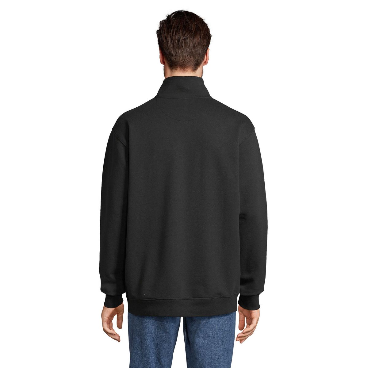Minimalistisches Quarter-Zip Baumwoll-Sweatshirt