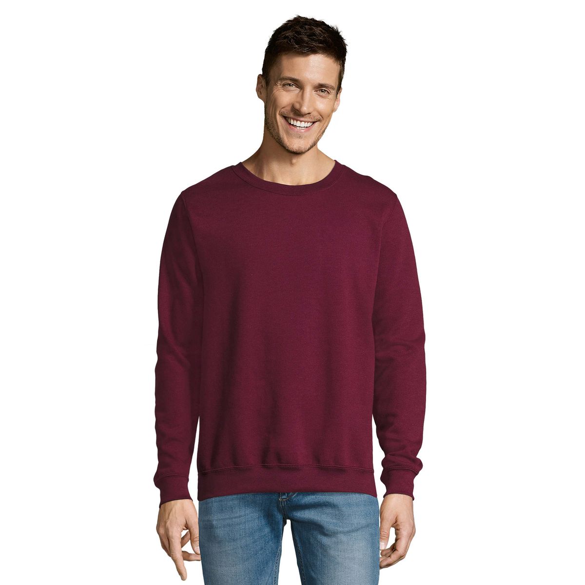 Klassisches Fleece-Sweatshirt mit Rundhalsausschnitt