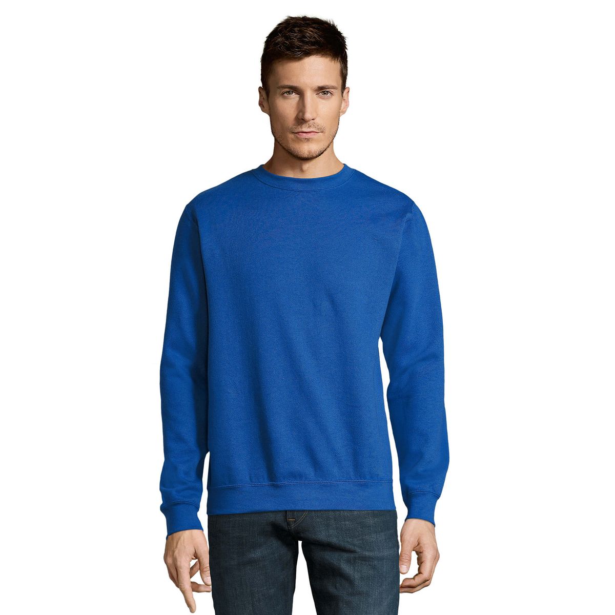 Klassisches Fleece-Sweatshirt mit Rundhalsausschnitt