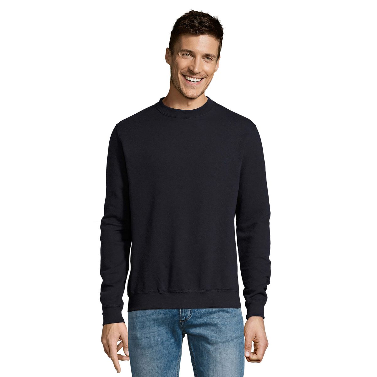 Klassisches Fleece-Sweatshirt mit Rundhalsausschnitt