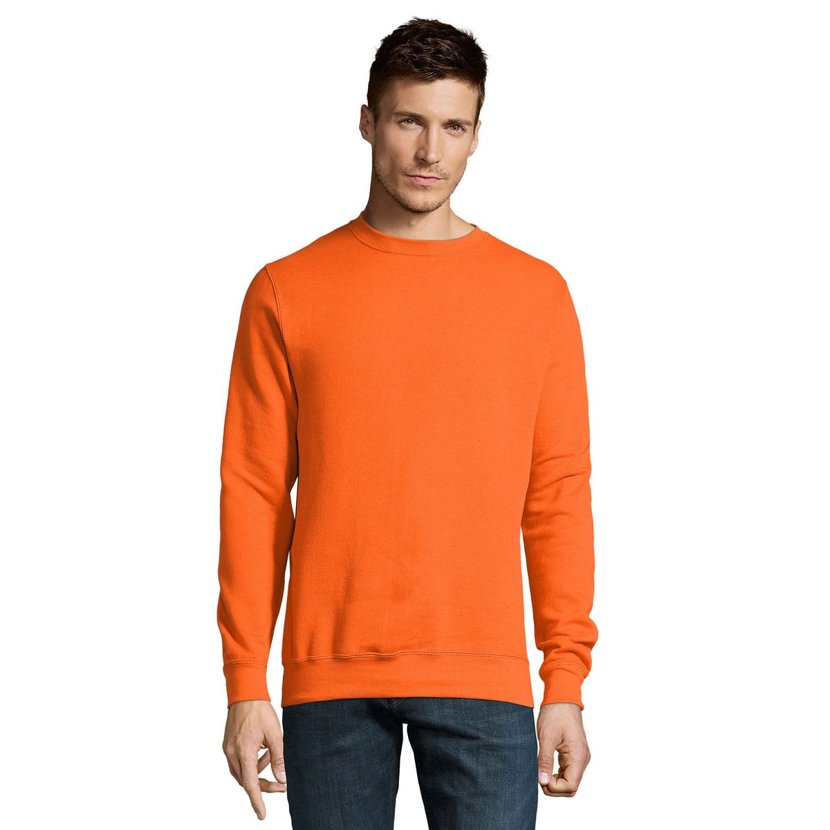 Klassisches Fleece-Sweatshirt mit Rundhalsausschnitt