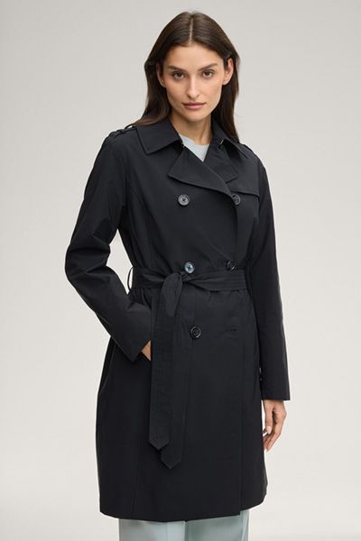 CINQUE Cindy Schwarzer Trenchcoat Klassisch Zweireihig Gürtel