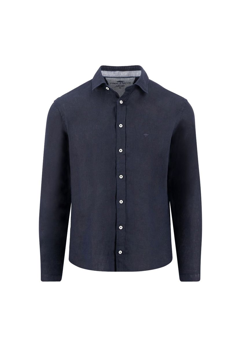 Klassisches Leinen Langarmhemd