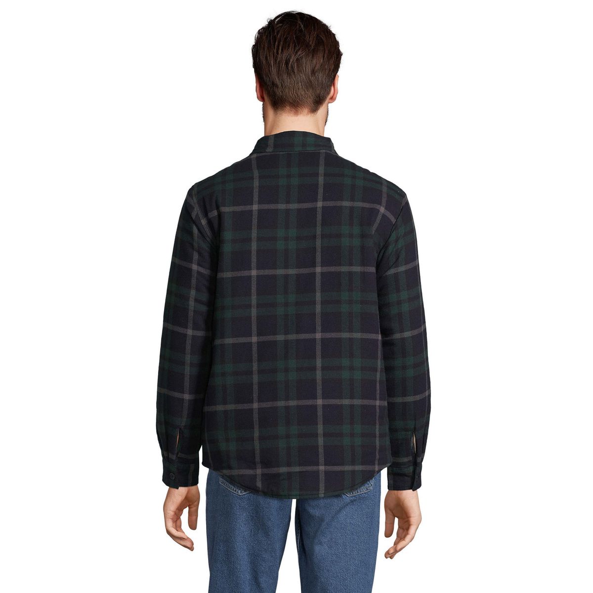 Gesteppte Flanell-Hemdjacke mit Karomuster
