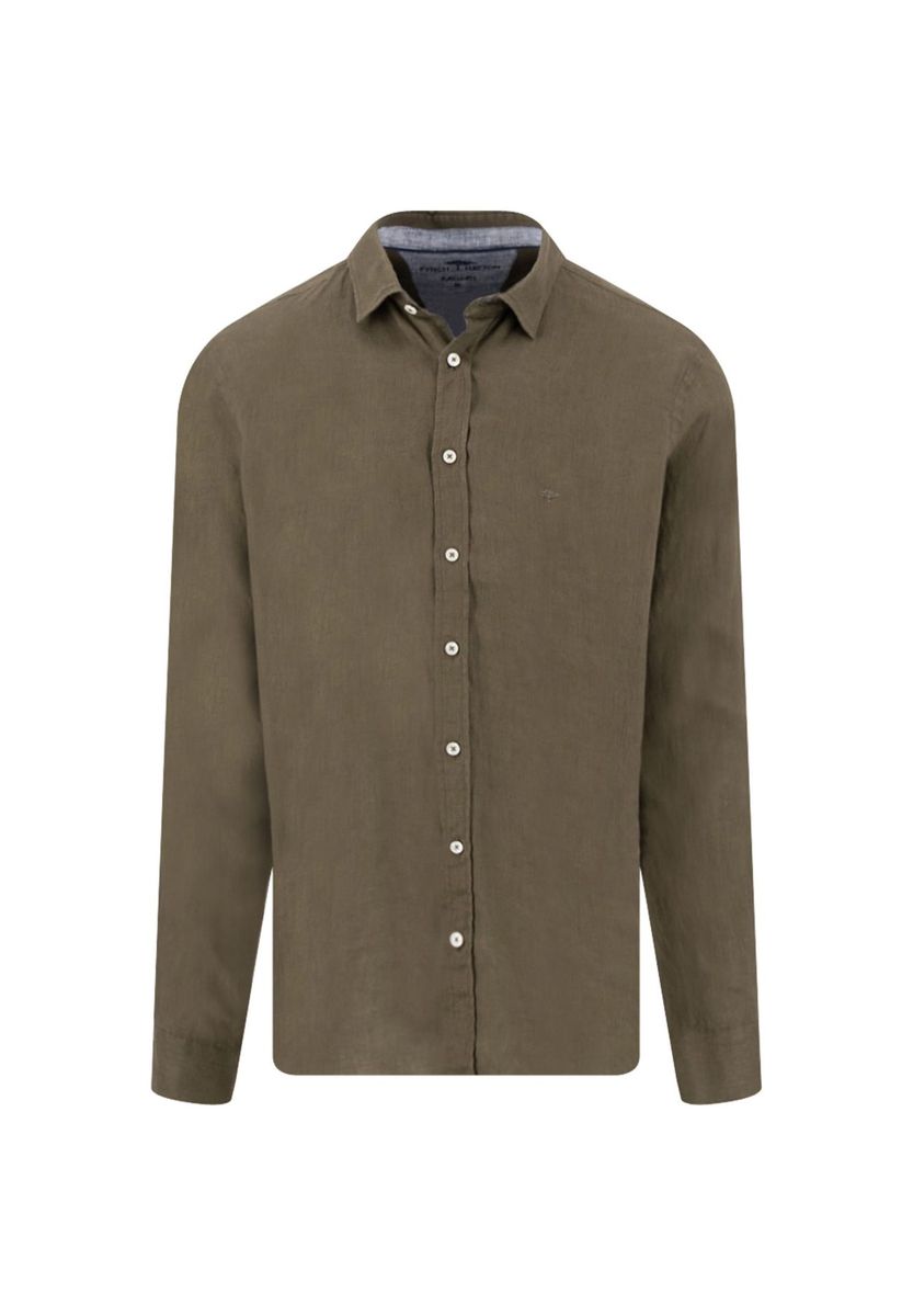Klassisches Leinenhemd mit Knopfleiste