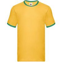Klassisches Ringer-T-Shirt mit Kontrastbesatz