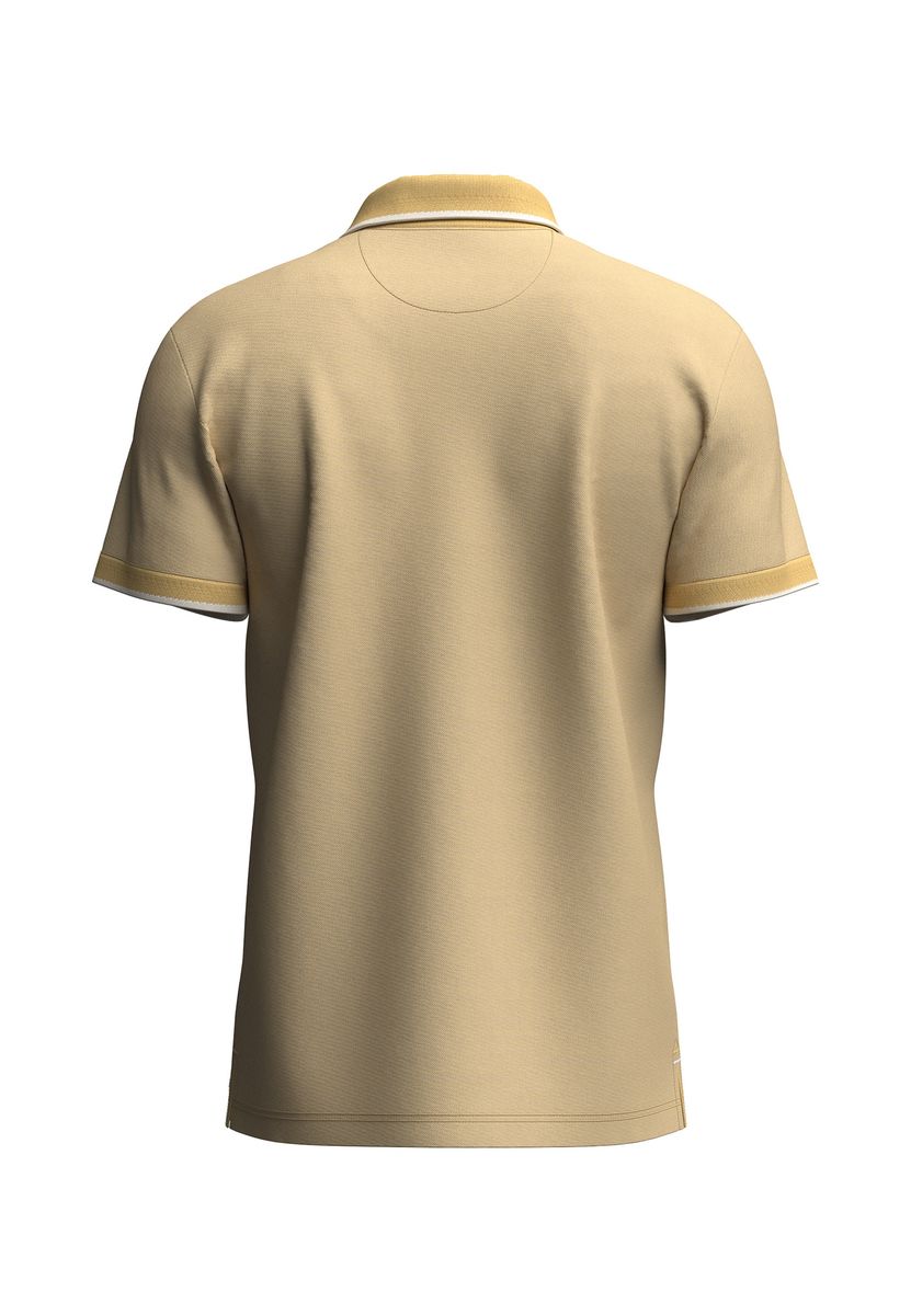 Zweifarbiges Piqué-Baumwoll-Poloshirt