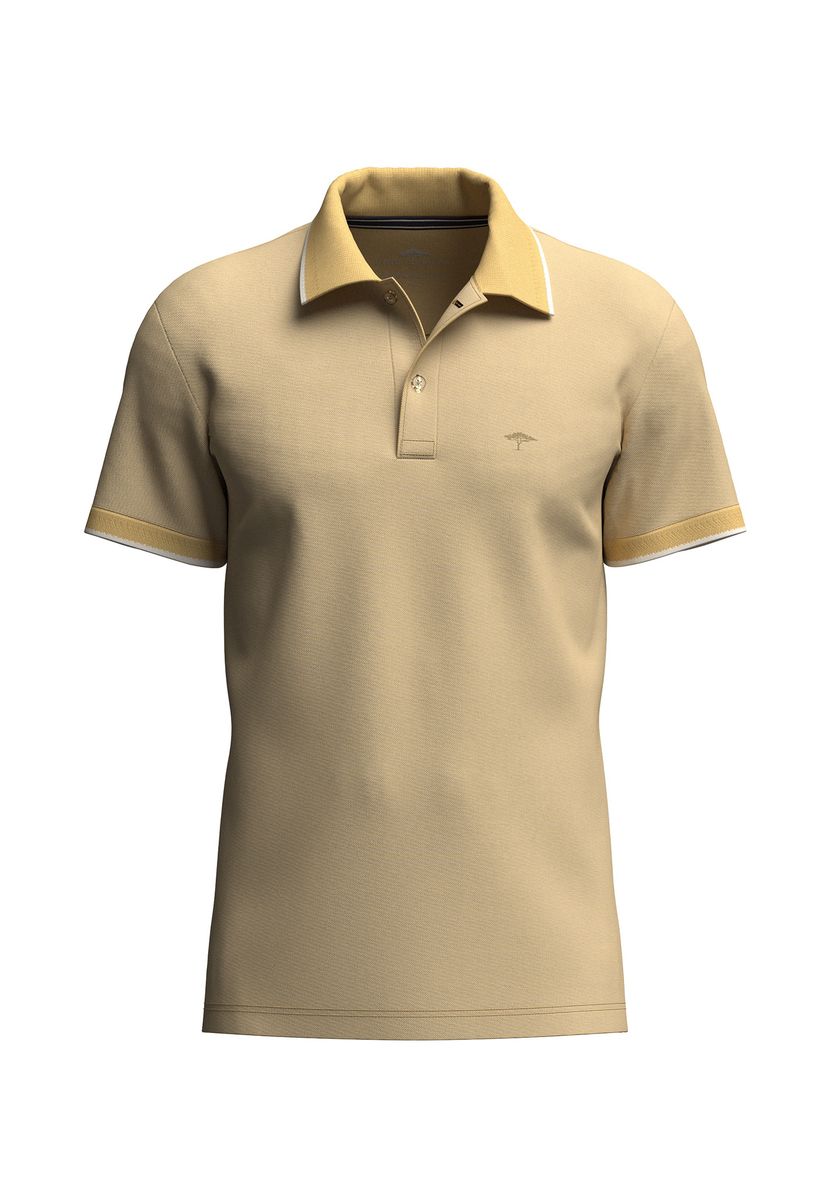 Zweifarbiges Piqué-Baumwoll-Poloshirt