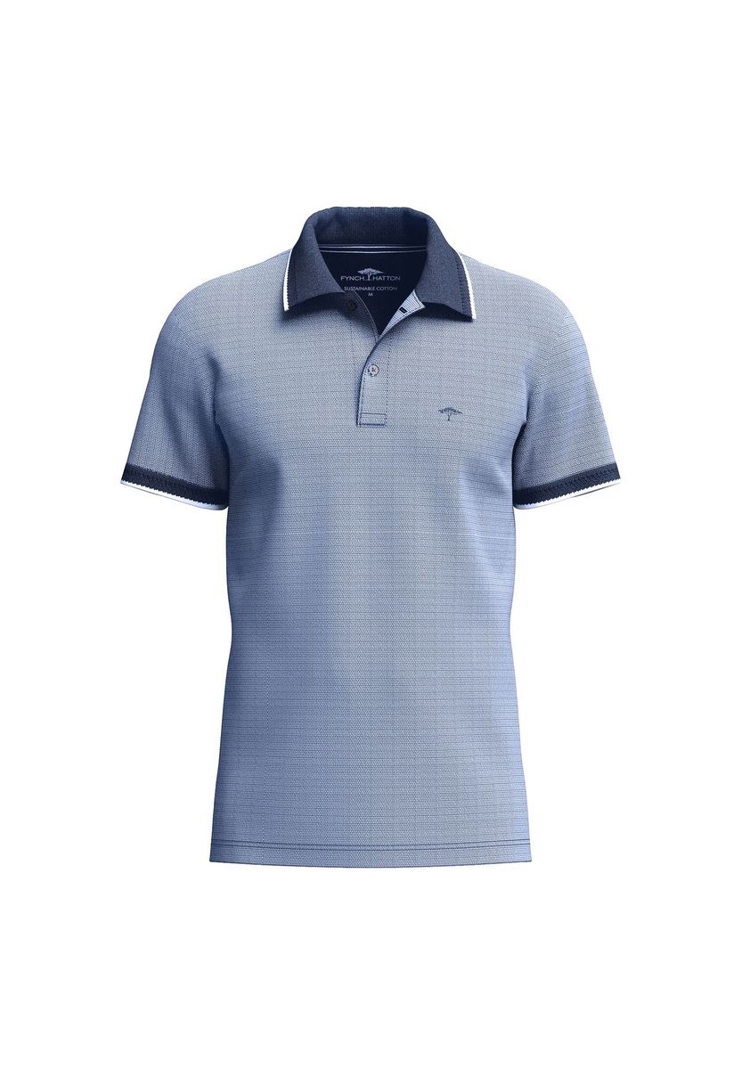 Piqué Baumwoll-Poloshirt mit Struktur