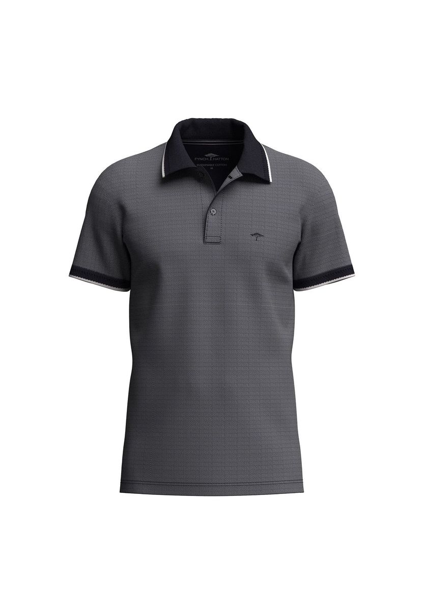 Texturiertes zweifarbiges Piqué-Polohemd