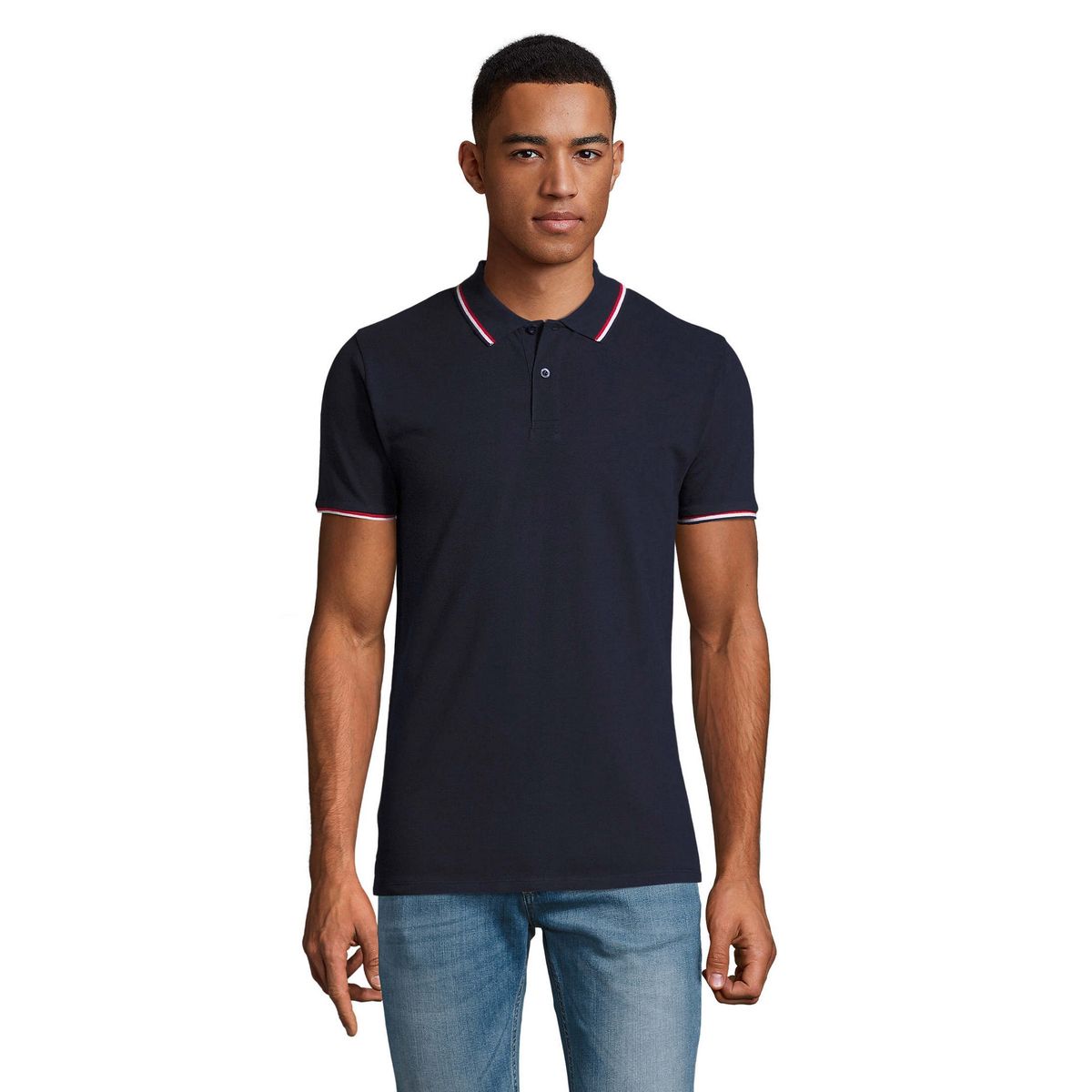 Prestige Piqué-Polo mit Kontraststreifen