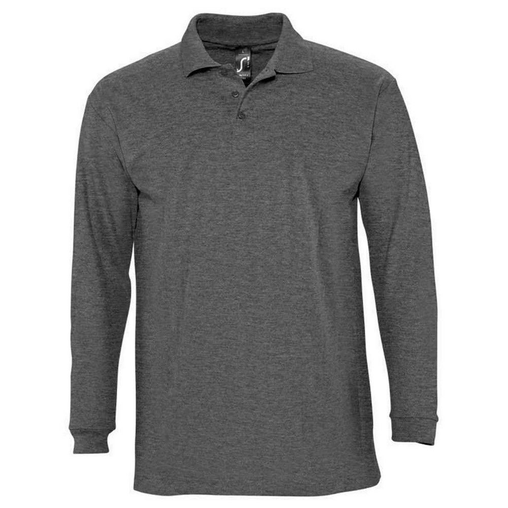 Langärmliges Piqué-Struktur-Poloshirt