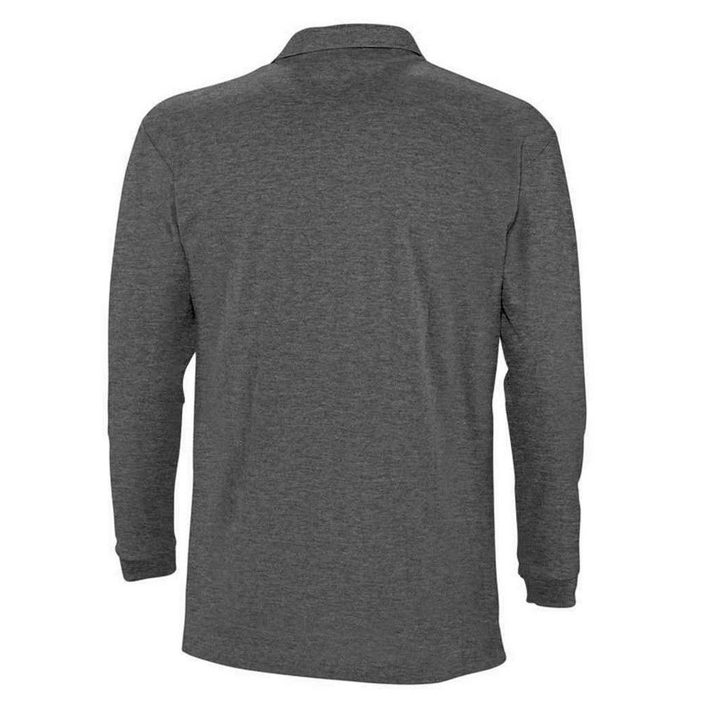Langärmliges Piqué-Struktur-Poloshirt