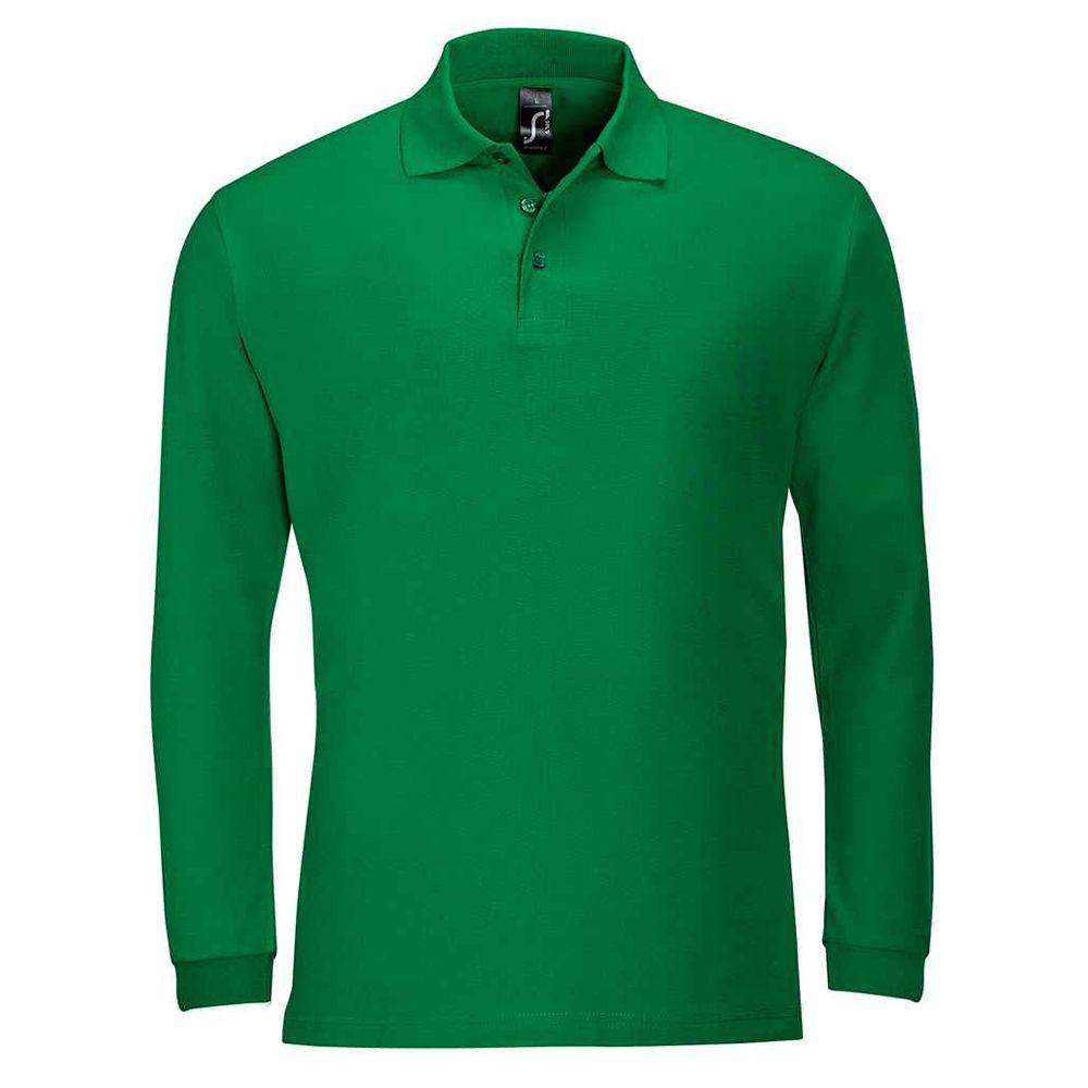 Klassisches Langarm-Piqué-Poloshirt