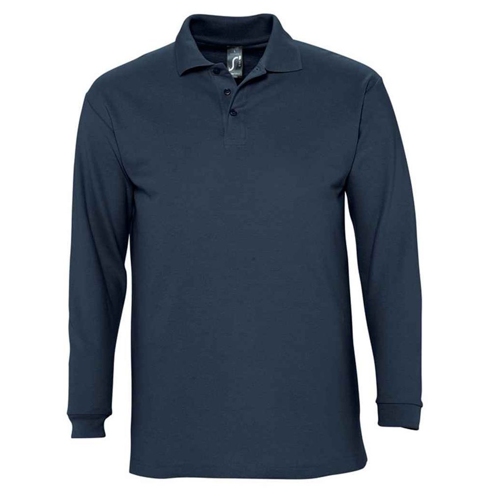 Langärmliges Baumwoll-Piqué-Poloshirt