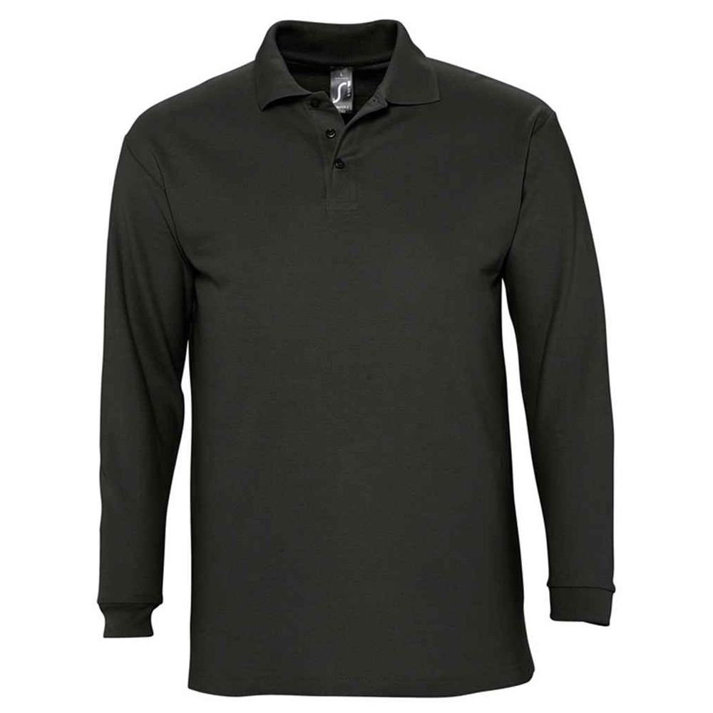 Langarm-Poloshirt aus Baumwoll-Piqué