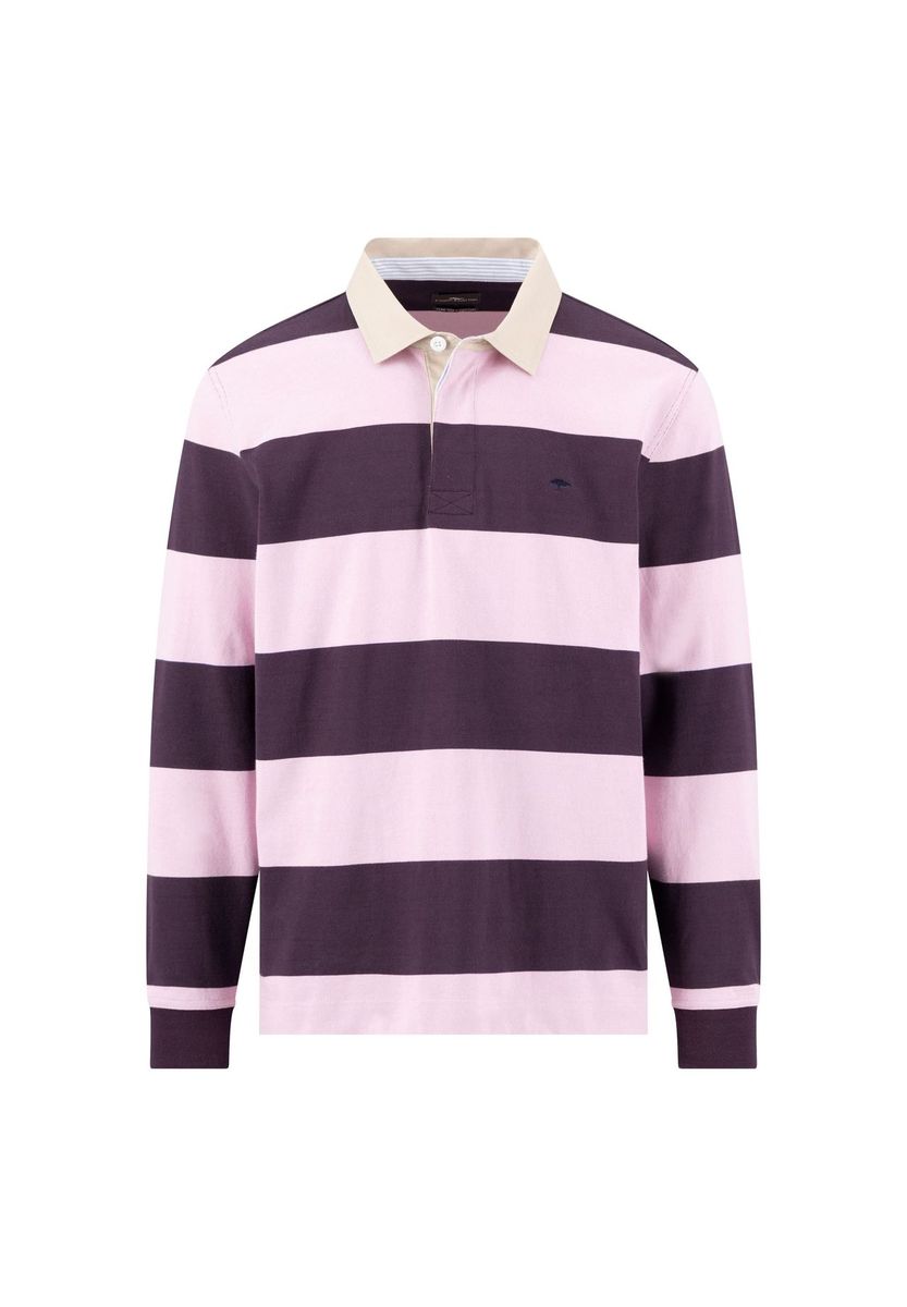Gestreiftes Langarm-Rugby-Poloshirt