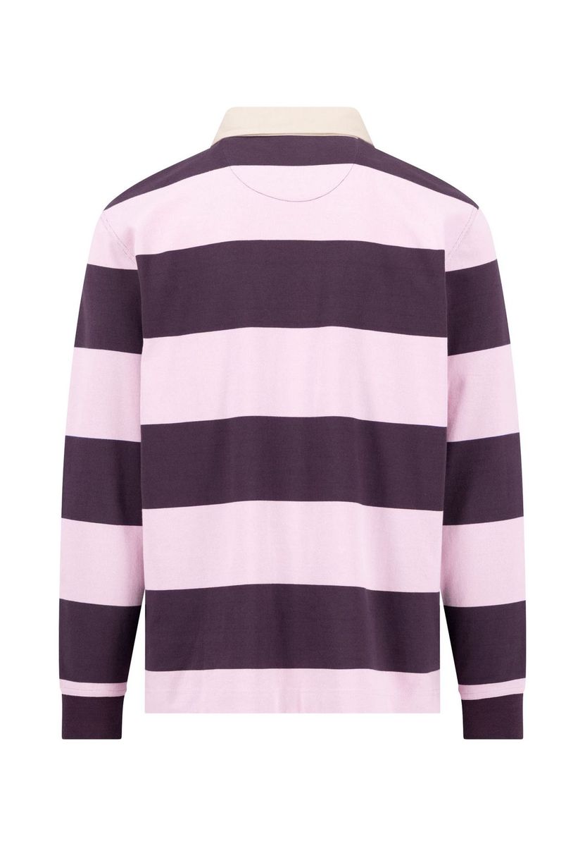 Gestreiftes Langarm-Rugby-Poloshirt