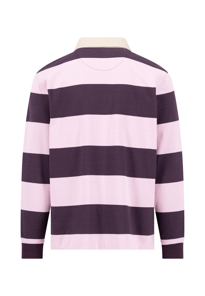 Gestreiftes Langarm-Rugby-Poloshirt