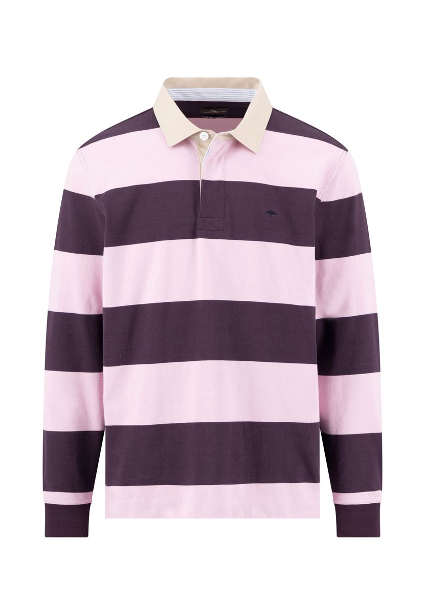 Gestreiftes Langarm-Rugby-Poloshirt